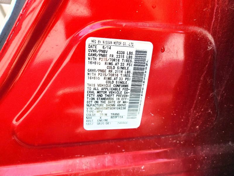 Aukcja sprzedaży 2014 Nissan Rogue Select, vin: JN8AS5MT9EW104236, numer aukcji: 51675606