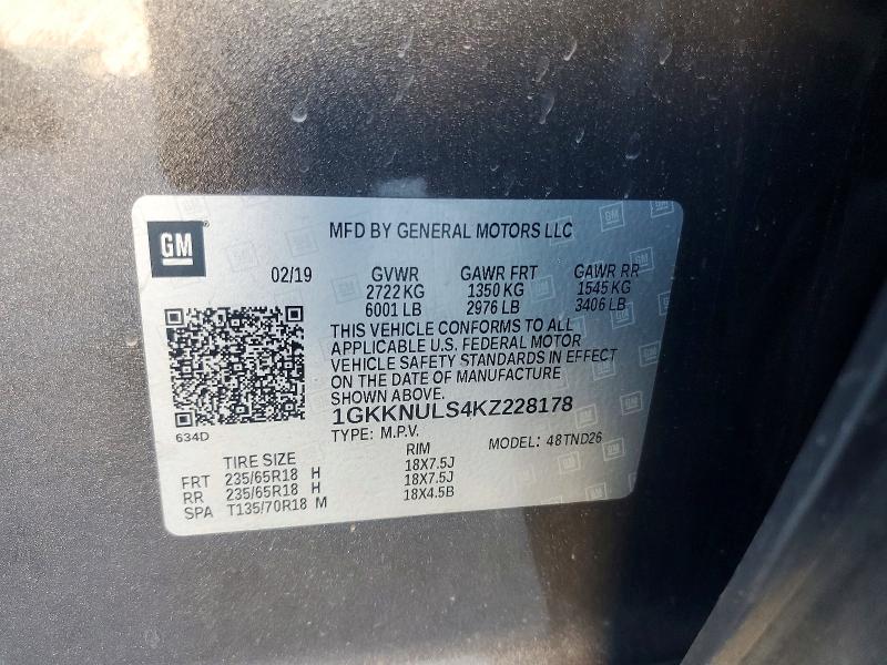 Продажа на аукционе авто 2019 Gmc Acadia, vin: 1GKKNULS4KZ228178, номер лота: 48677406