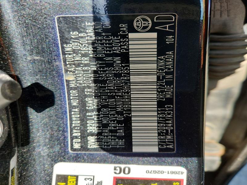 Продаж на аукціоні авто 2017 Toyota Corolla, vin: 2T1BURHE9HC767851, номер лоту: 48208416