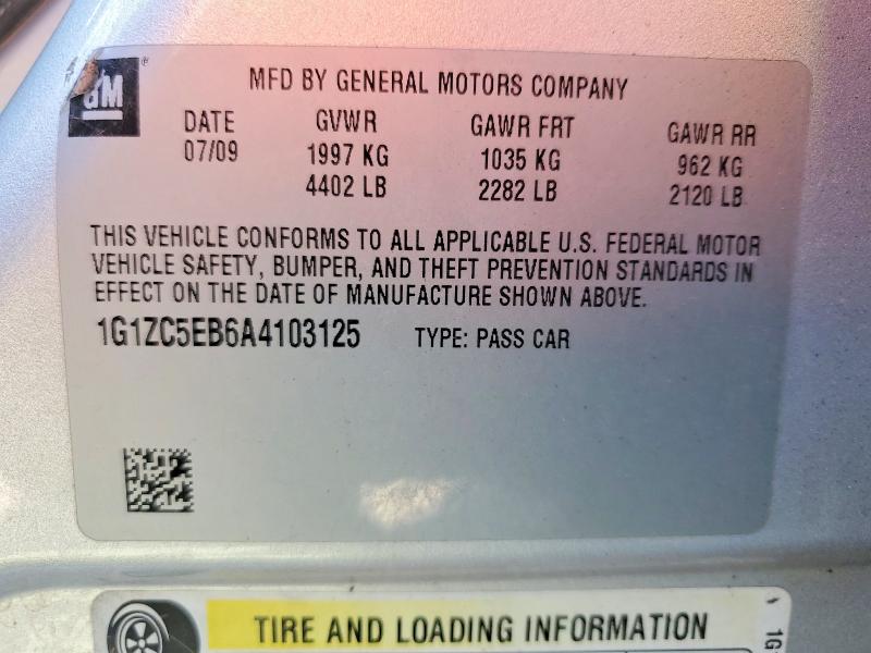 Продаж на аукціоні авто 2010 Chevrolet Malibu, vin: 1G1ZC5EB6A4103125, номер лоту: 48869486