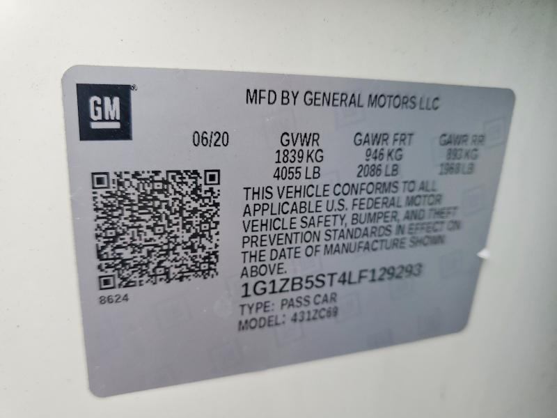 Продажа на аукционе авто 2020 Chevrolet Malibu, vin: 1G1ZB5ST4LF129293, номер лота: 48403916