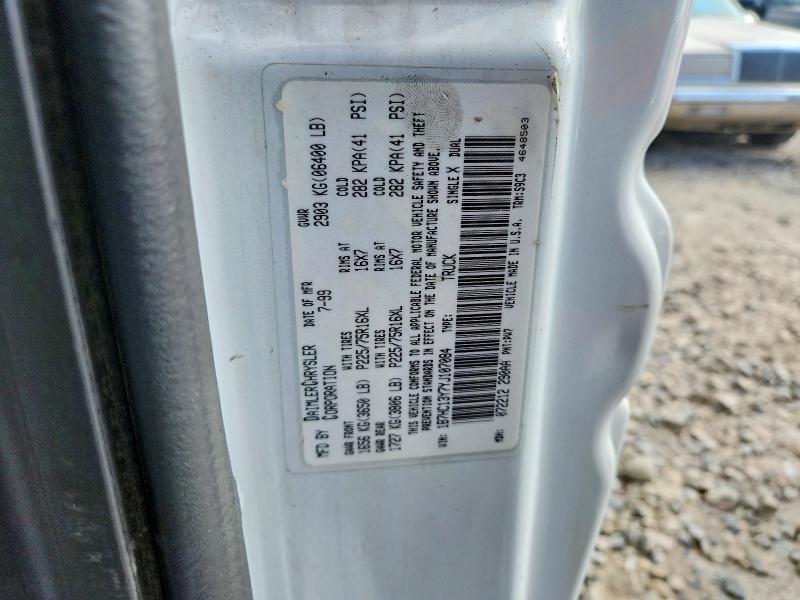 2000 Dodge Ram 1500 მანქანა იყიდება აუქციონზე, vin: 1B7HC13Y7YJ107084, აუქციონის ნომერი: 50594166
