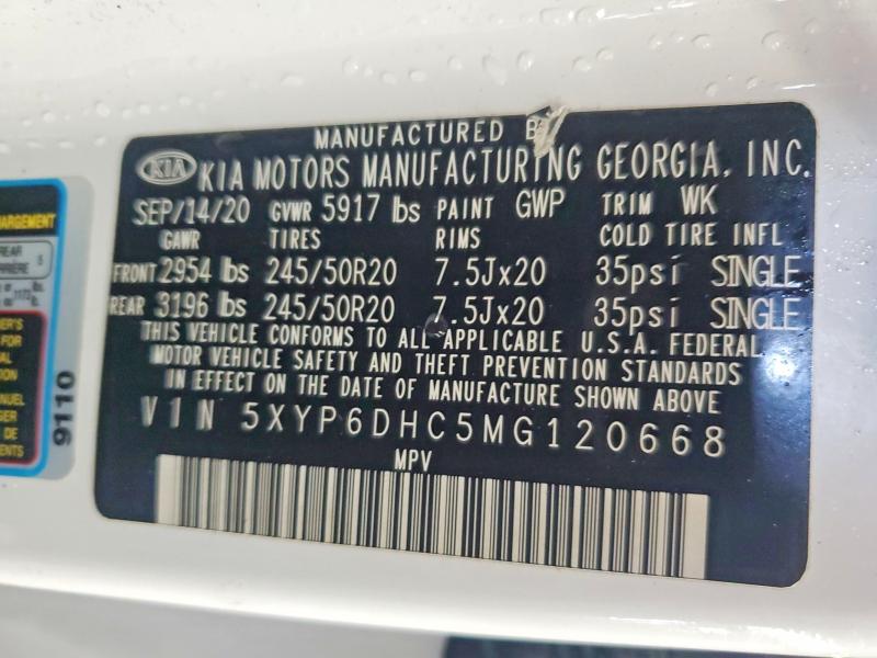 Aukcja sprzedaży 2021 Kia Telluride, vin: 5XYP6DHC5MG120668, numer aukcji: 48350056