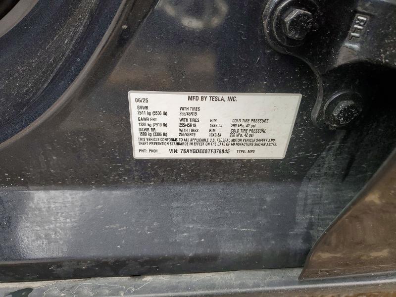 47800726 :رقم المزاد ، 7SAYGDEE8TF378845 vin ، 2026 Tesla Model Y مزاد بيع