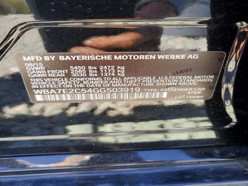 Auction sale of the 2016 Bmw 740, vin: WBA7E2C54GG503919, lot number: 49372796