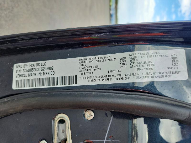 Продаж на аукціоні авто 2026 Ram 2500, vin: 3C6UR5DJ2TG216902, номер лоту: 47394756