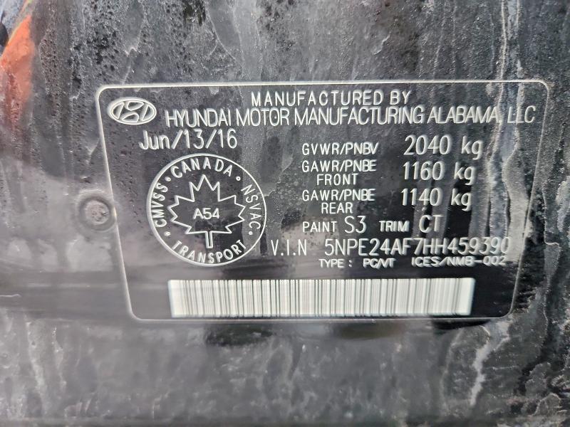 48798356 :رقم المزاد ، 5NPE24AF7HH459390 vin ، 2017 Hyundai Sonata مزاد بيع