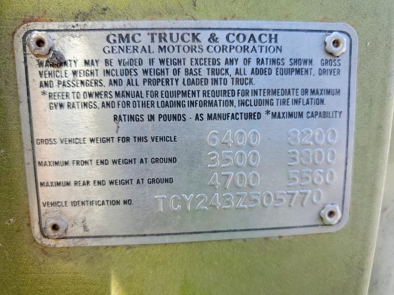 48346506 :رقم المزاد ، TCY243Z505770 vin ، 1973 Gmc Other مزاد بيع