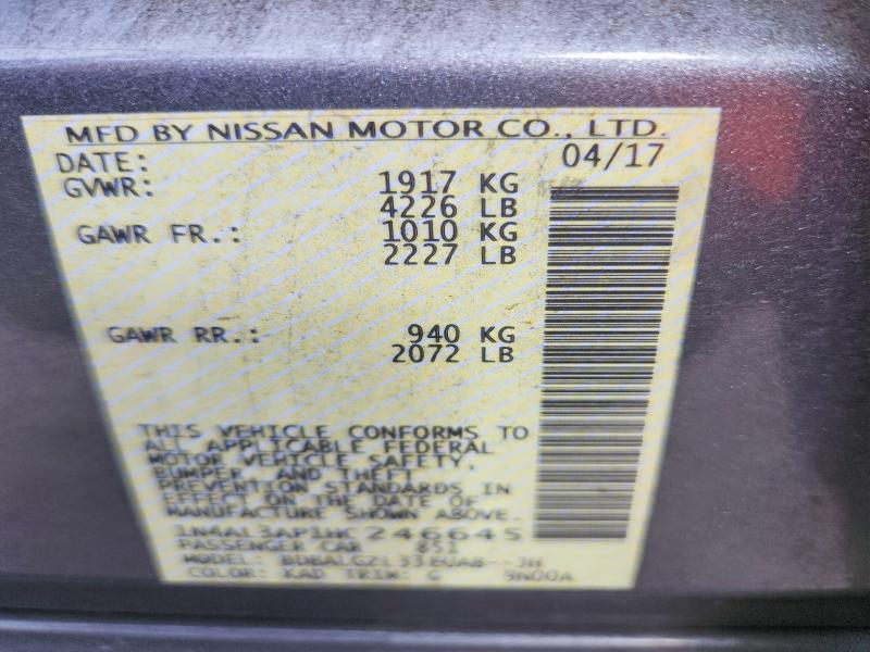 Aukcja sprzedaży 2017 Nissan Altima, vin: 1N4AL3AP1HC246645, numer aukcji: 49612396