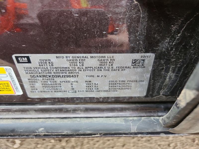Продажа на аукционе авто 2017 Buick Enclave, vin: 5GAKRCKD3HJ298437, номер лота: 49101376