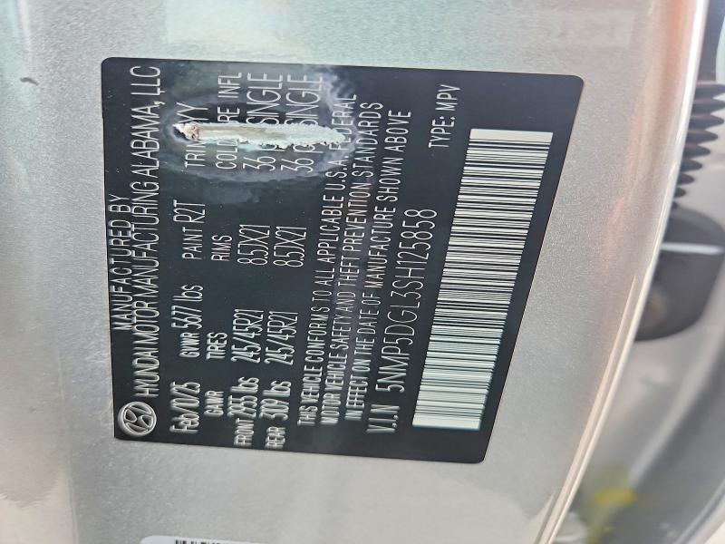 48281016 :رقم المزاد ، 5NMP5DGL3SH125858 vin ، 2025 Hyundai Santa Fe مزاد بيع