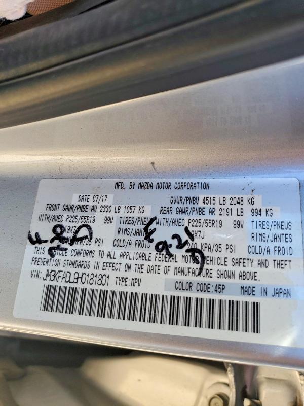 Продаж на аукціоні авто 2017 Mazda Cx-5, vin: JM3KFADL9H0181801, номер лоту: 50095476