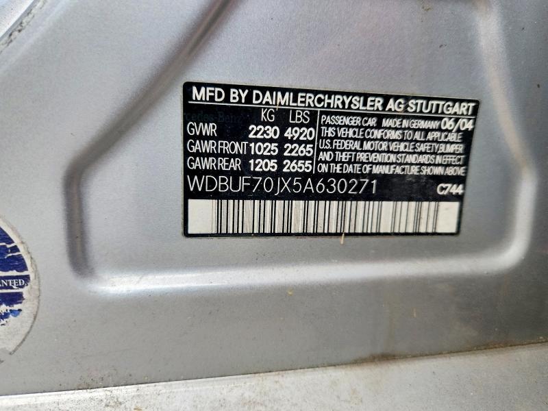 Продаж на аукціоні авто 2005 Mercedes-benz E, vin: WDBUF70JX5A630271, номер лоту: 49682906