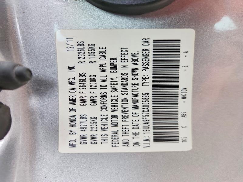 Aukcja sprzedaży 2012 Acura Tl, vin: 19UUA9F57CA005895, numer aukcji: 49845016