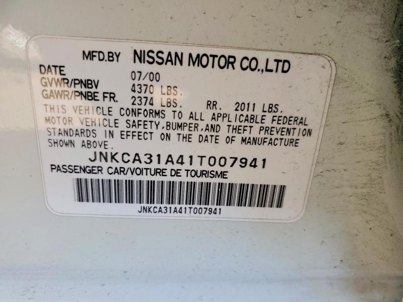 Aukcja sprzedaży 2001 Infiniti I30, vin: JNKCA31A41T007941, numer aukcji: 48828636