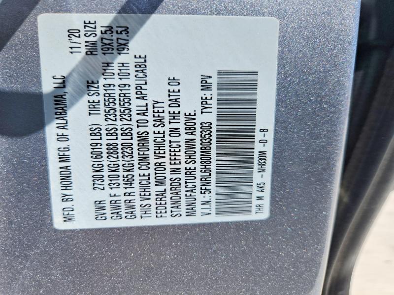 Продажа на аукционе авто 2021 Honda Odyssey, vin: 5FNRL6H80MB035303, номер лота: 49274236