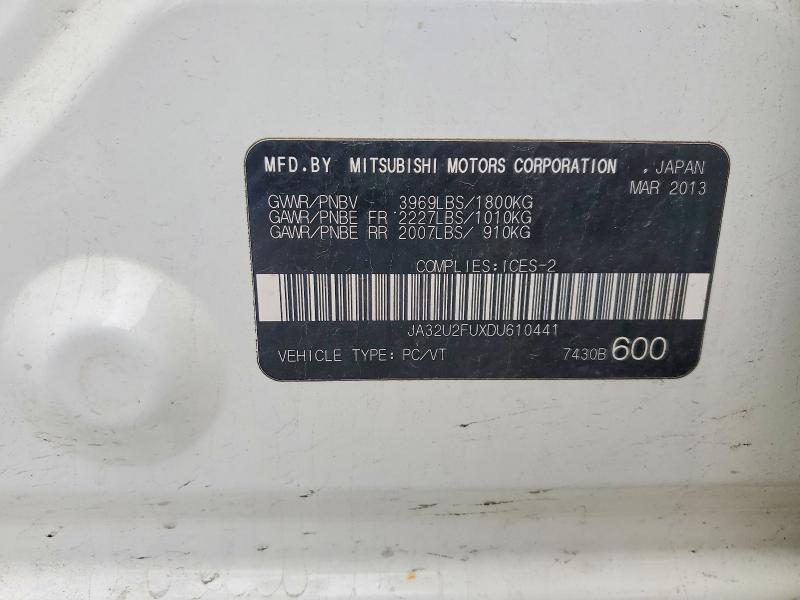 Auction sale of the 2013 Mitsubishi Lancer, vin: JA32U2FUXDU610441, lot number: 51344796
