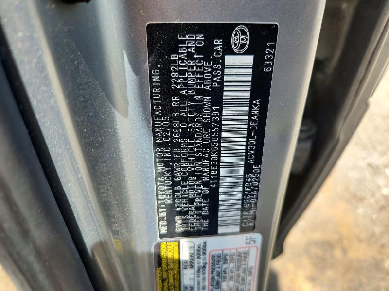 Aukcja sprzedaży 2005 Toyota Camry, vin: 4T1BE30K65U557391, numer aukcji: 51193256