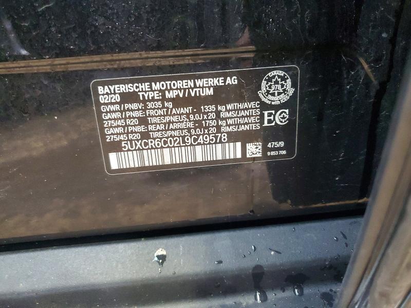 Продажа на аукционе авто 2020 Bmw X5, vin: 5UXCR6C02L9C49578, номер лота: 48769446
