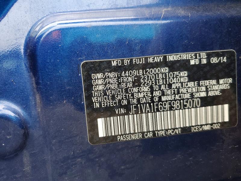 Продажа на аукционе авто 2015 Subaru Wrx, vin: JF1VA1F69F9815070, номер лота: 49441196