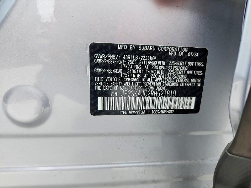 Aukcja sprzedaży 2024 Subaru Forester, vin: JF2SKAJC2RH521819, numer aukcji: 49598336