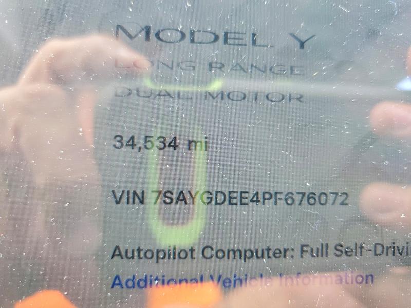 Продаж на аукціоні авто 2023 Tesla Model Y, vin: 7SAYGDEE4PF676072, номер лоту: 50933896