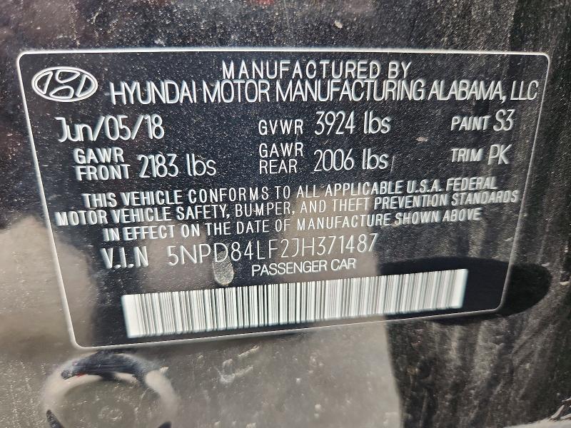 Продажа на аукционе авто 2018 Hyundai Elantra, vin: 5NPD84LF2JH371487, номер лота: 50248416