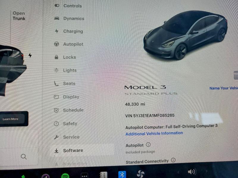 49759636 :رقم المزاد ، 5YJ3E1EA1MF085265 vin ، 2021 Tesla Model 3 مزاد بيع
