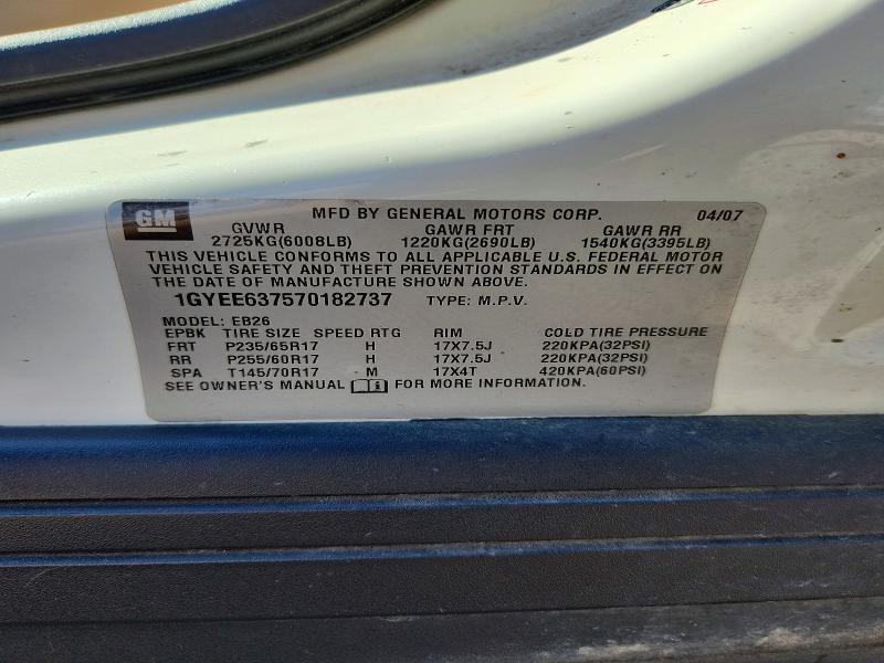 50717246 :رقم المزاد ، 1GYEE637570182737 vin ، 2007 Cadillac Srx مزاد بيع