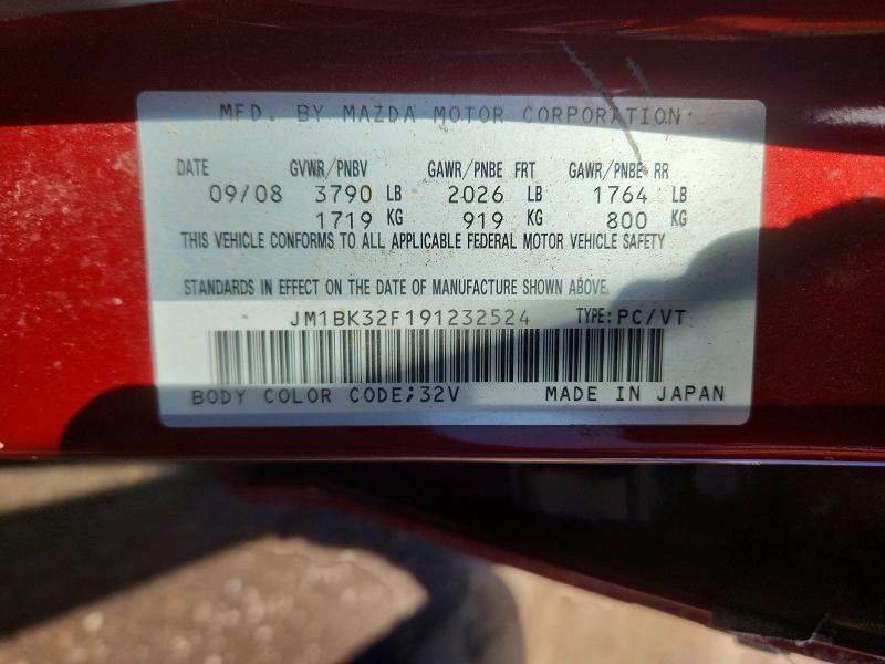 51456006 :رقم المزاد ، JM1BK32F191232524 vin ، 2009 Mazda 3 مزاد بيع