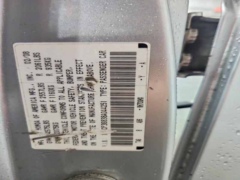 Продаж на аукціоні авто 2008 Honda Accord, vin: 1HGCP36838A044251, номер лоту: 51587026