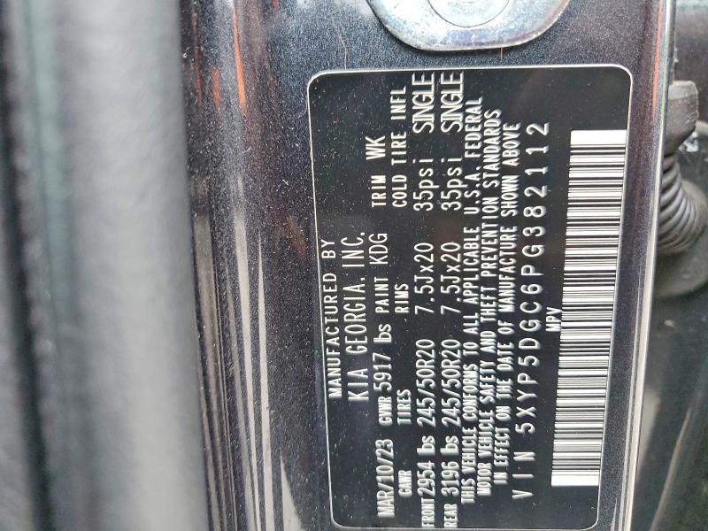 Продажа на аукционе авто 2023 Kia Telluride, vin: 5XYP5DGC6PG382112, номер лота: 50909196