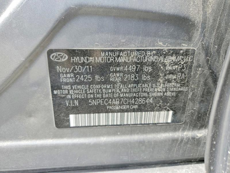 Aukcja sprzedaży 2012 Hyundai Sonata, vin: 5NPEC4AB7CH428644, numer aukcji: 50724196