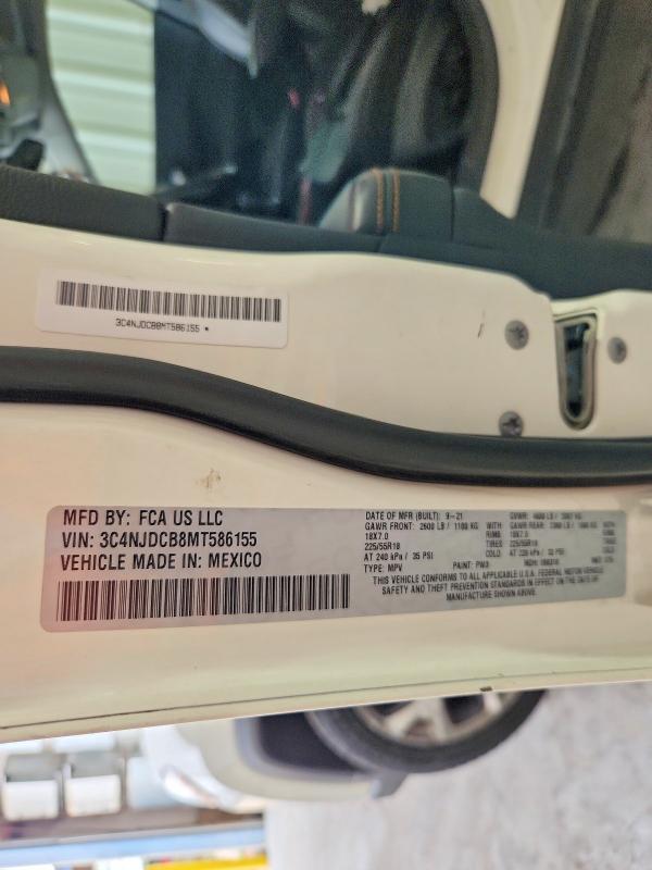 48694066 :رقم المزاد ، 3C4NJDCB8MT586155 vin ، 2021 Jeep Compass مزاد بيع
