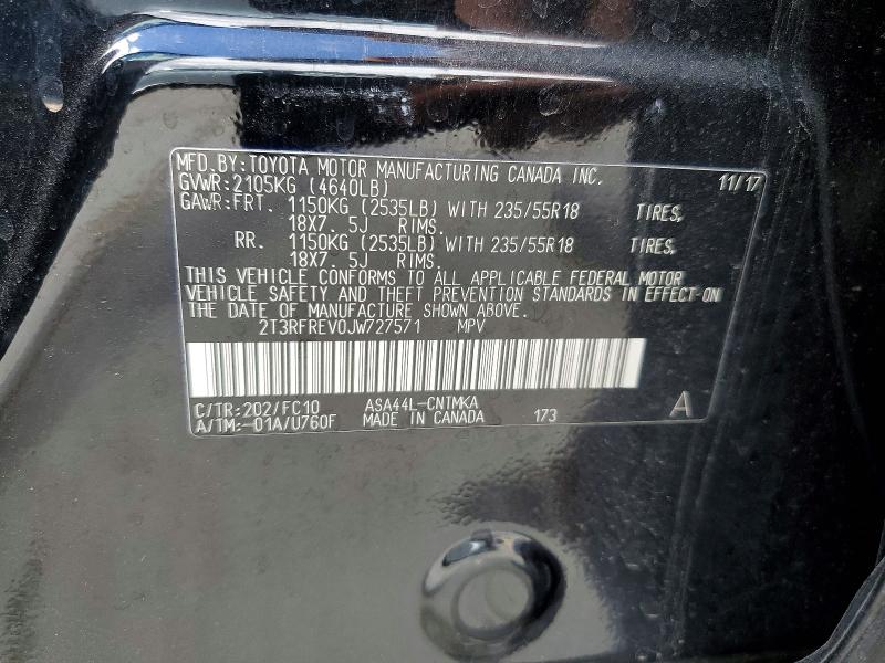 Aukcja sprzedaży 2018 Toyota Rav4, vin: 2T3RFREV0JW727571, numer aukcji: 51276886