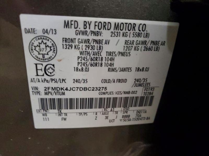 Aukcja sprzedaży 2013 Ford Edge, vin: 2FMDK4JC7DBC23275, numer aukcji: 42049106