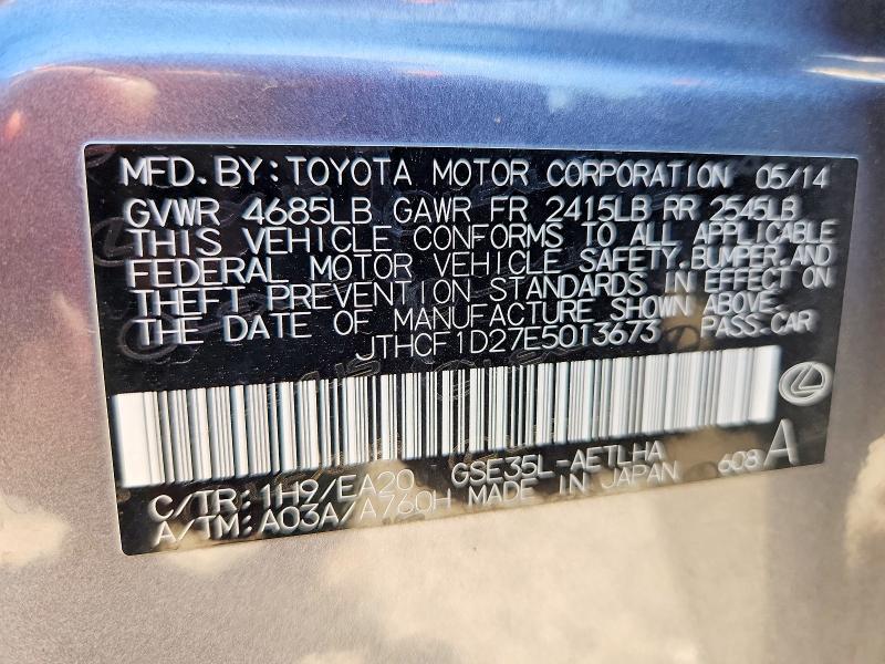 Продаж на аукціоні авто 2014 Lexus Is, vin: JTHCF1D27E5013673, номер лоту: 51189736