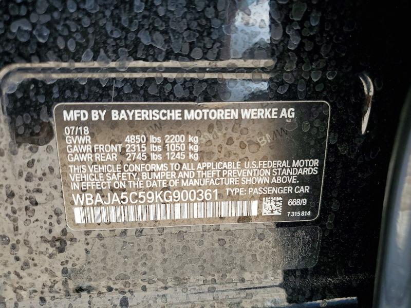 Aukcja sprzedaży 2019 Bmw 530, vin: WBAJA5C59KG900361, numer aukcji: 51711276