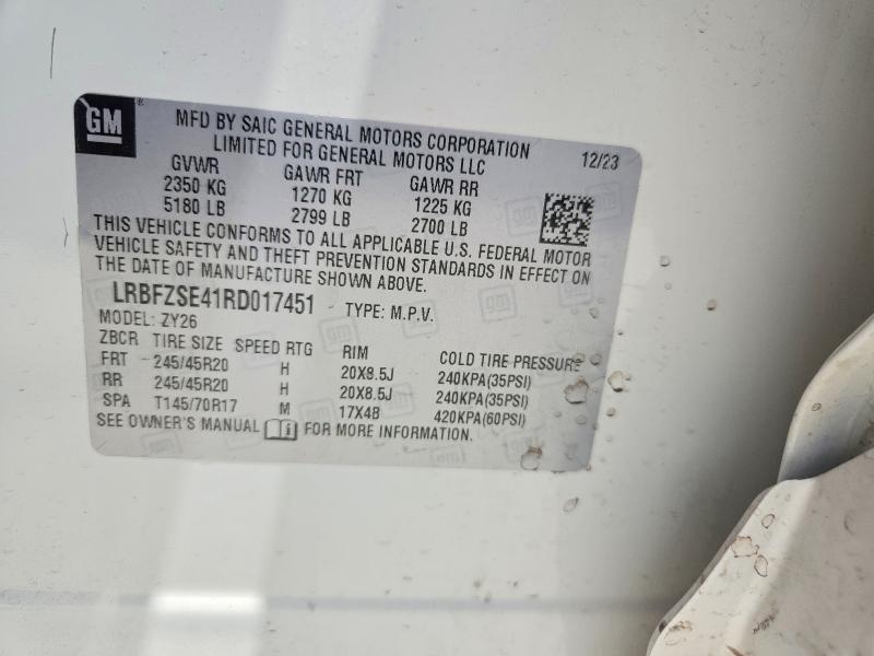 Продаж на аукціоні авто 2024 Buick Envision, vin: LRBFZSE41RD017451, номер лоту: 51375086
