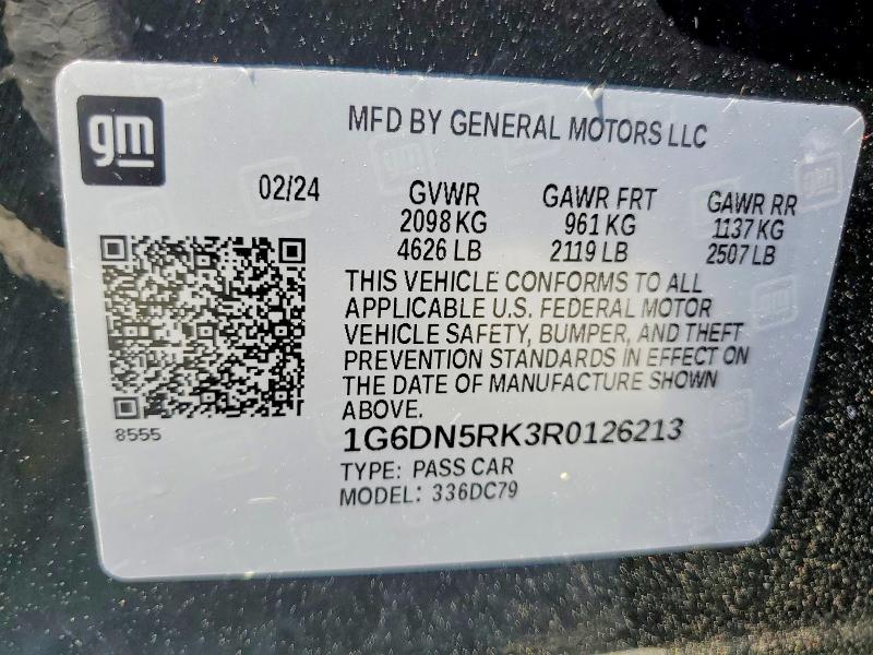 48147636 :رقم المزاد ، 1G6DN5RK3R0126213 vin ، 2024 Cadillac Ct5 مزاد بيع