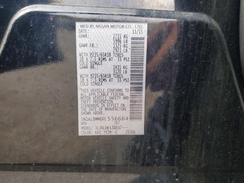 Продаж на аукціоні авто 2015 Infiniti Qx60, vin: 5N1AL0MM6FC556664, номер лоту: 50410296