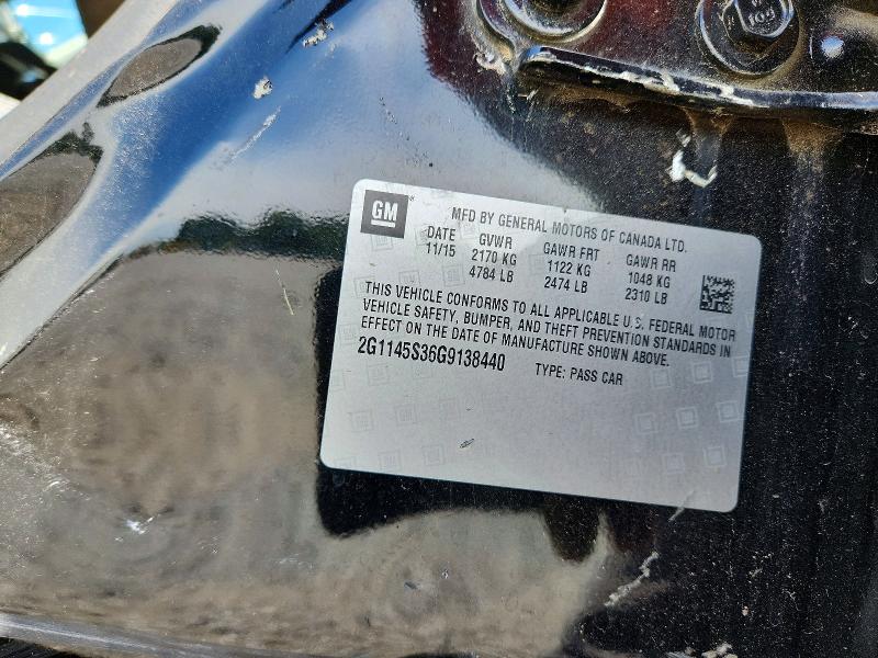 51624176 :رقم المزاد ، 2G1145S36G9138440 vin ، 2016 Chevrolet Impala مزاد بيع