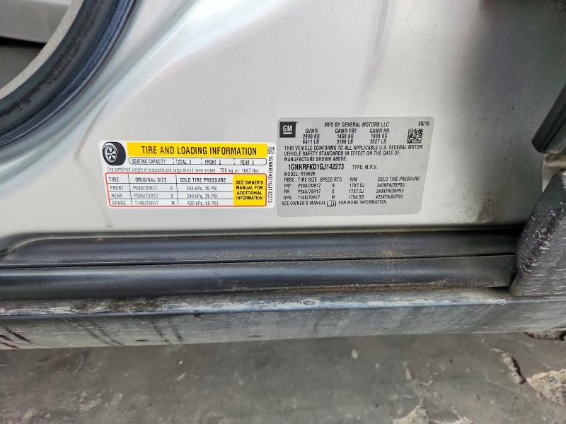Продажа на аукционе авто 2016 Chevrolet Traverse, vin: 1GNKRFKD1GJ142273, номер лота: 51160896
