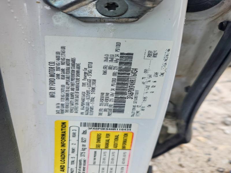 Aukcja sprzedaży 2017 Ford Fusion, vin: 3FA6P0K94HR116434, numer aukcji: 49809096