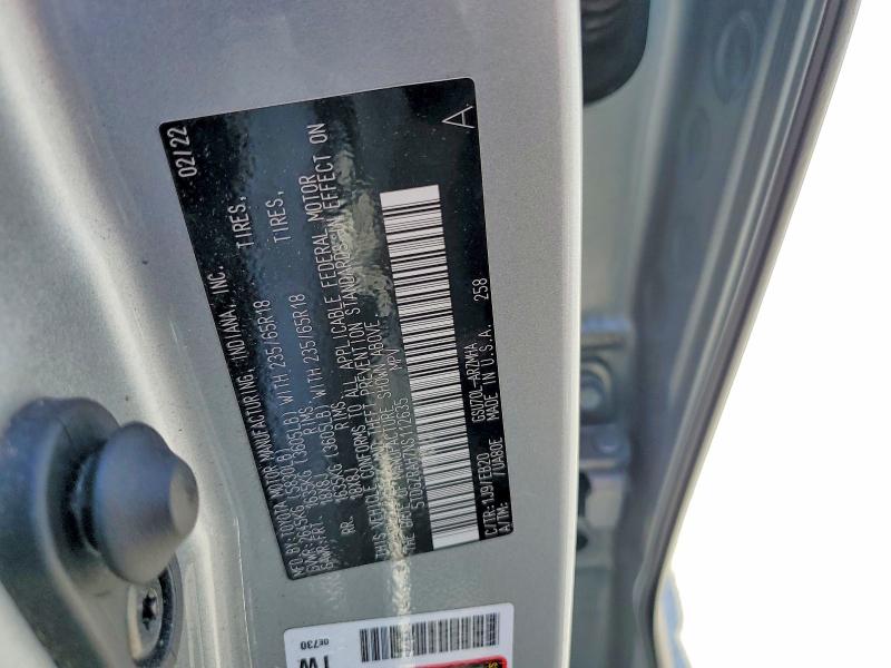 2022 Toyota Highlander მანქანა იყიდება აუქციონზე, vin: 5TDGZRAH7NS112635, აუქციონის ნომერი: 50671596