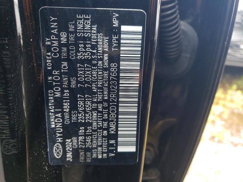 Aukcja sprzedaży 2024 Hyundai Tucson, vin: KM8JBCD12RU237688, numer aukcji: 49467846