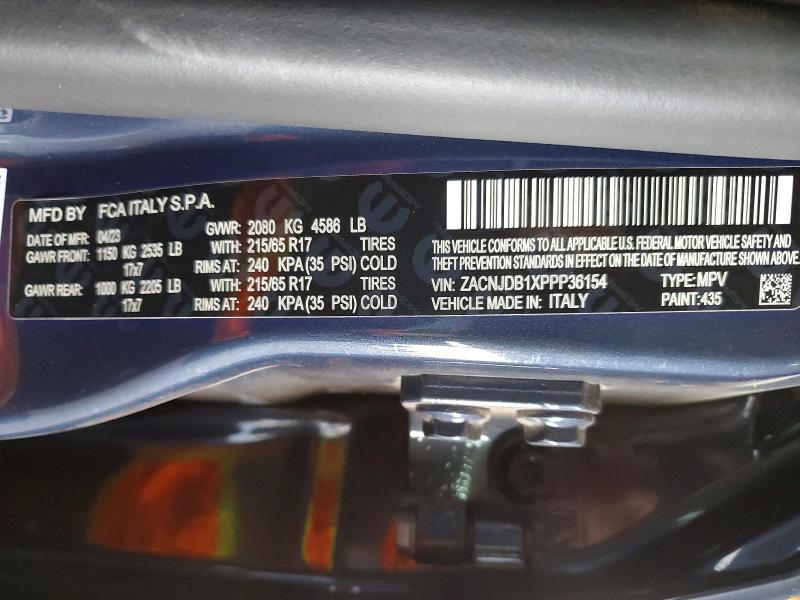 Aukcja sprzedaży 2023 Jeep Renegade, vin: ZACNJDB1XPPP36154, numer aukcji: 51896666