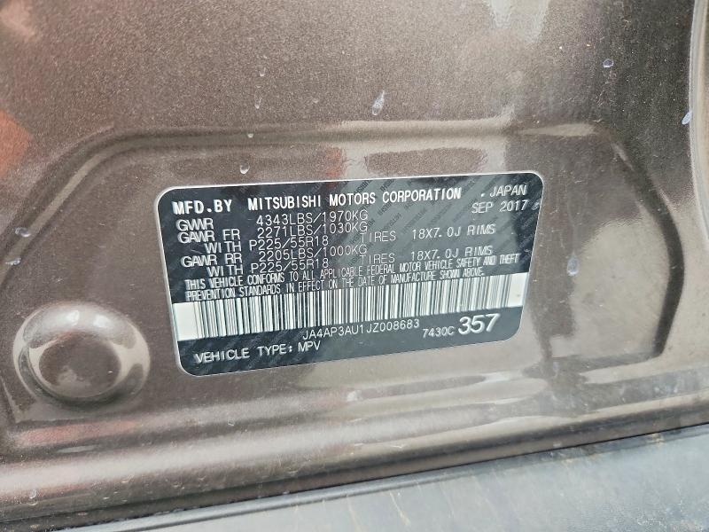Продаж на аукціоні авто 2018 Mitsubishi Outlander Sport, vin: JA4AP3AU1JZ008683, номер лоту: 48861206