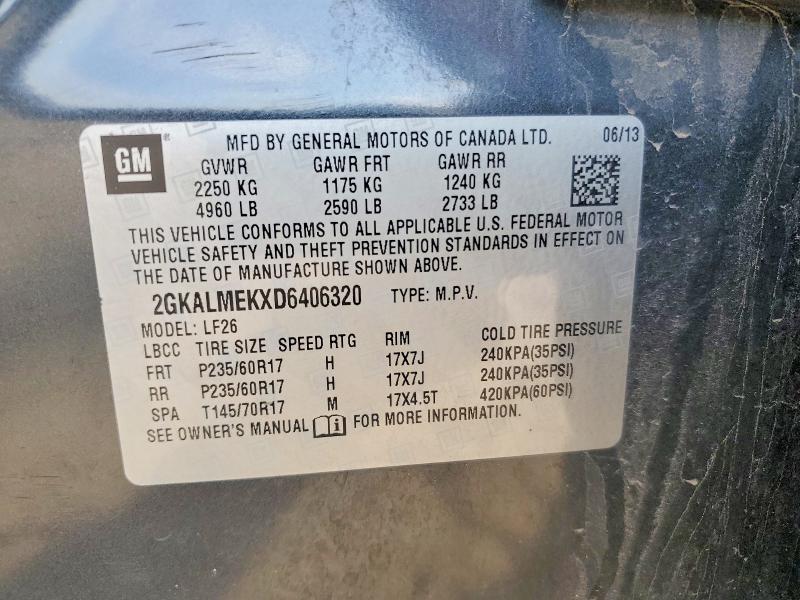 2013 Gmc Terrain მანქანა იყიდება აუქციონზე, vin: 2GKALMEKXD6406320, აუქციონის ნომერი: 51079716