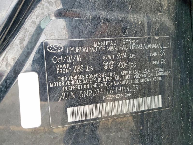 Aukcja sprzedaży 2017 Hyundai Elantra, vin: 5NPD74LF6HH144039, numer aukcji: 49974726